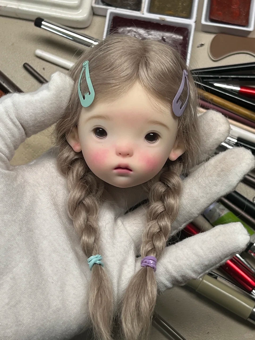 Beauty Makeup For Girl - Boneca SD BJD 1/6 Landoudou Cabeça