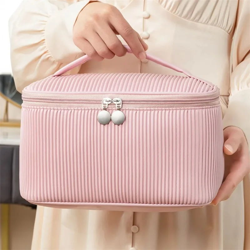 Makeup Organizer - Bonito cor sólida couro do plutônio