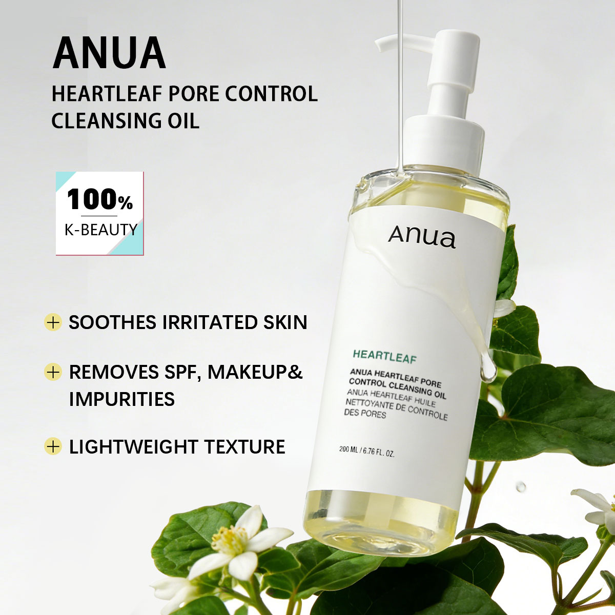 Beauty Luxe Makeup - Óleo de Limpeza ANUA HEARTLEAF PORE