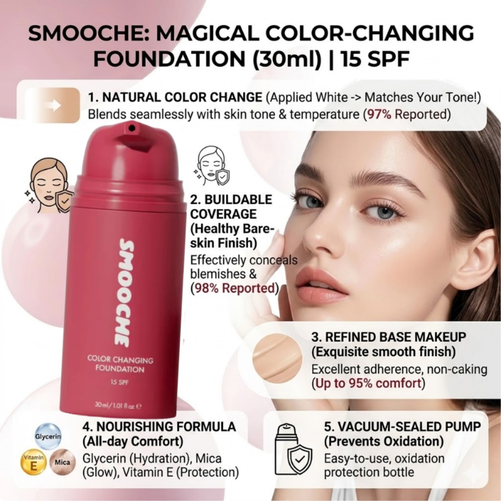 Base de Maquiagem Natural SMOO - Beauty Makeup Foundation avaliação e preço