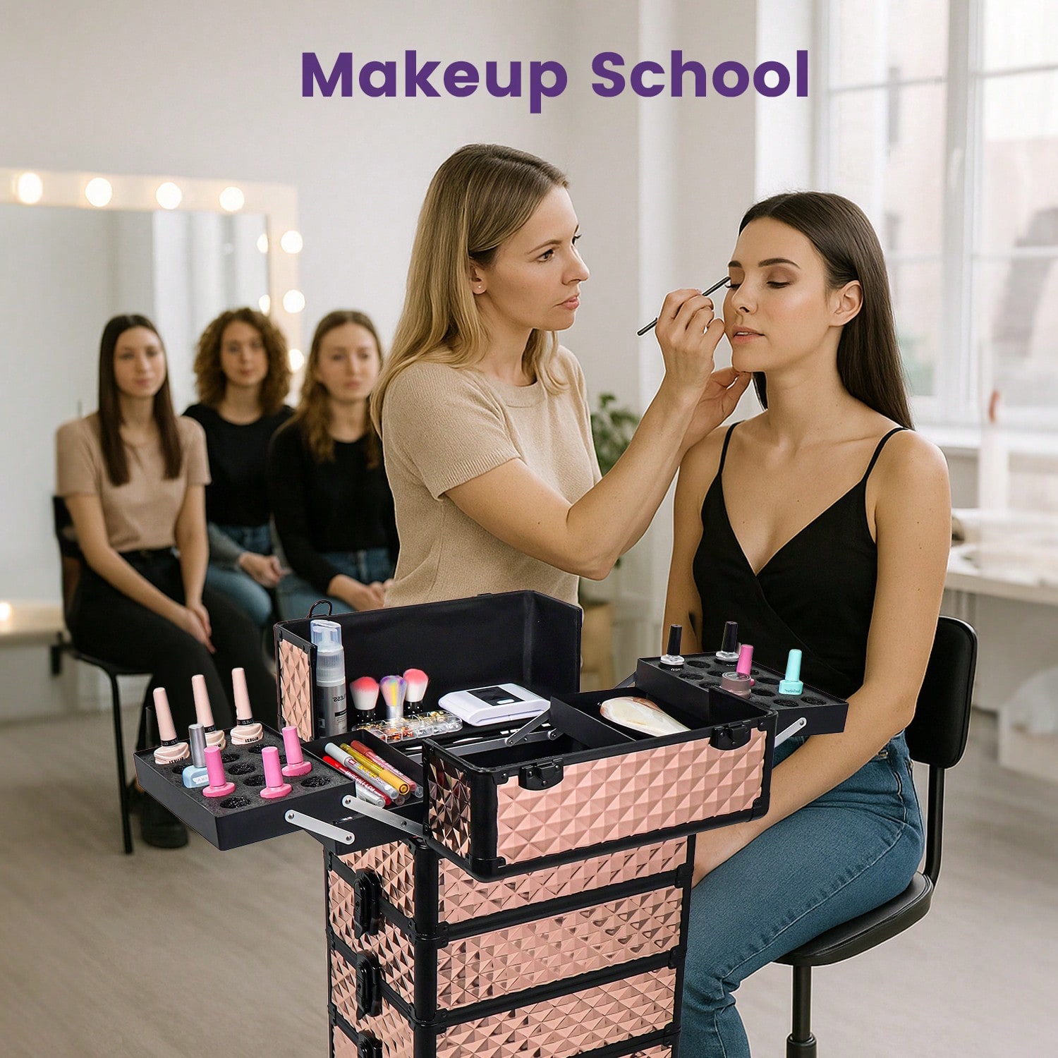Maleta de Maquiagem com Rodas  - Makeup Organizer avaliação e preço