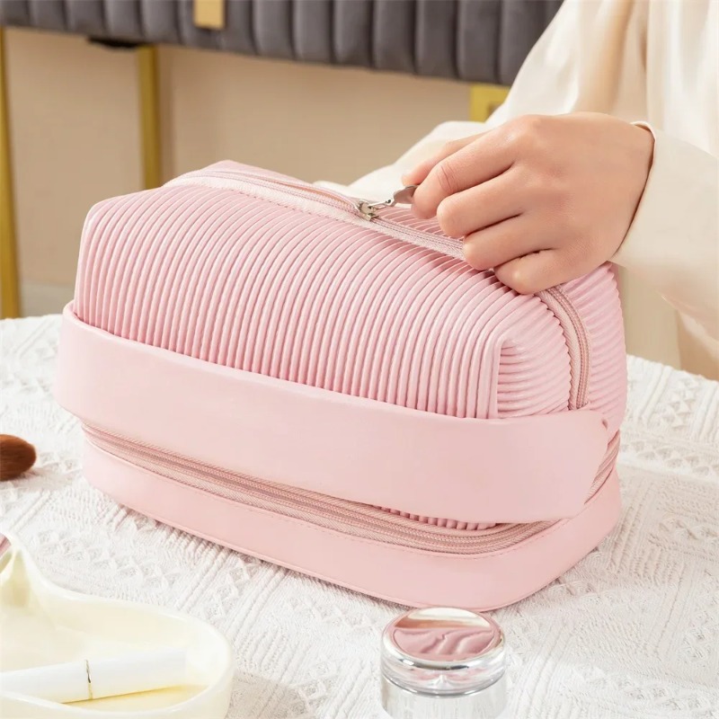 Bonito cor sólida couro do plu - Makeup Organizer avaliação e preço