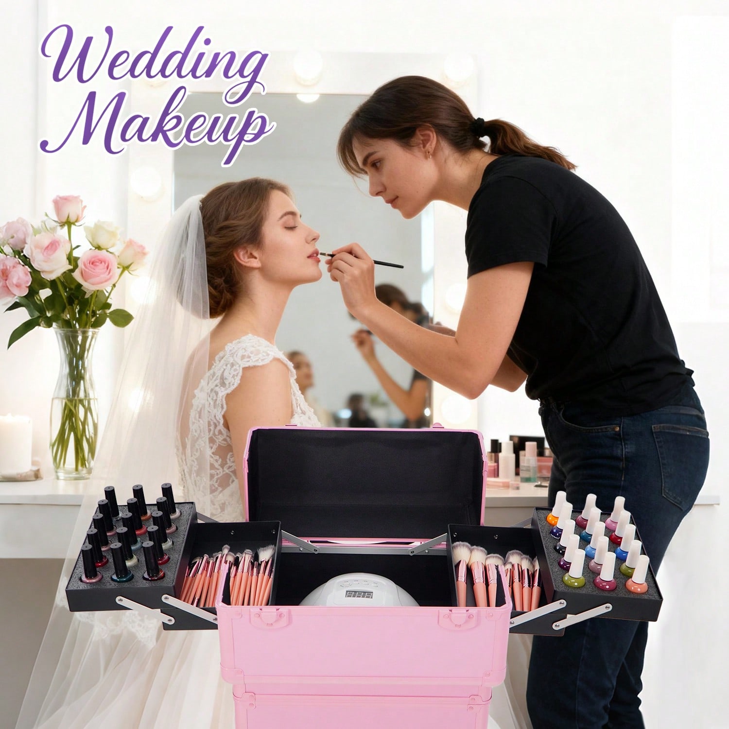 Maleta de Maquiagem com Rodas  - Makeup Organizer avaliação e preço