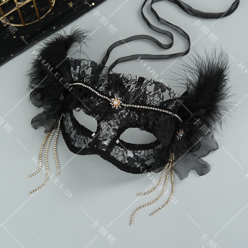 Preto renda malha meia máscara - Beauty Halloween Makeup avaliação e preço